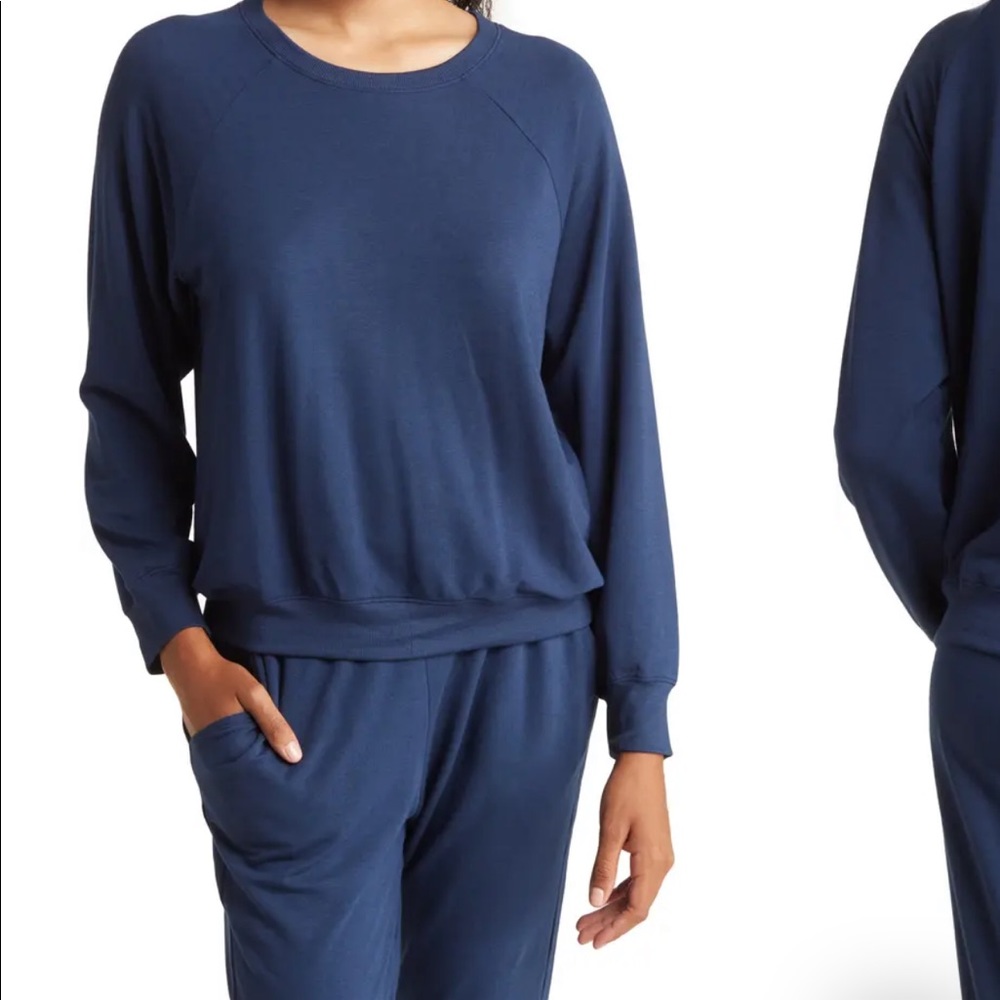 NWT: Eberjey Blair Ringer sweatsuit NAVY